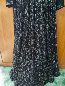 Black Embroidered Ethnic Gown with Dupatta