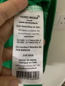 Vero Moda Green Hooded Long Sleeve T-Shirt