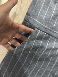 TOMMY HILFIGER Gray Striped Casual Dress