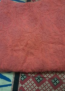 Peach Chikankari Kurti