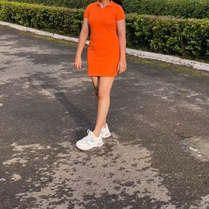 Orange Polo Dress