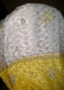 Elegant Yellow and White Saree