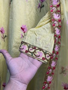 Beautifully Embroidered Yellow Kurta Set