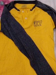 Yellow &amp; Grey Raglan T-Shirt