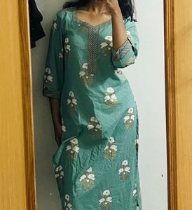 Beautiful Green Floral Print Kurta