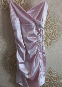 Pink Satin Mini Dress