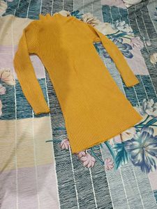 Ribbed Mustard Dress