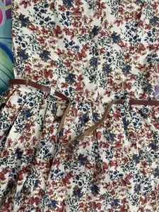 Charming Floral Printed frock with Belt