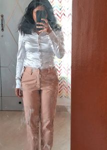 Beige Color Formal Or Casual Look Pants