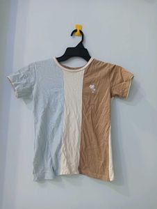 Boys Striped Tee with Palm Tree Detail