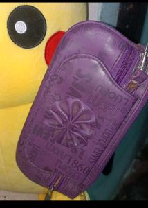 Purple Zipper Wallet with Pattern