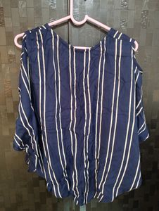 Striped Cold Shoulder Top