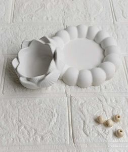 White Lotus Decorative Holder &amp; bubble tray set