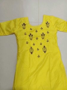 New Vibrant Yellow Embroidered Kurta for 249