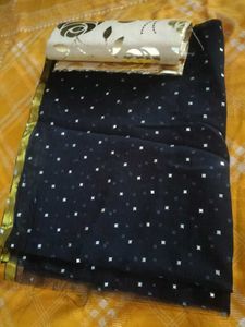 💗 Elegant Black Party Wear Saree💕