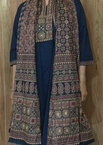 Printed Cotton Kurta Set with Dupatta & Plazzo