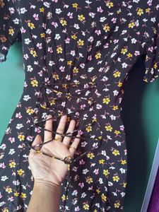 🖤Black Floral Multi Print Button-Down Dress