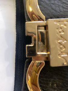 Designer Elastic Belt with Gold Buckle