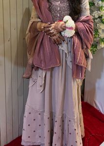 Embroidered Pink Kurti with Beaded Neckline