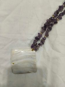 amethyst elegant necklace with shell pendent