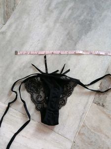 Black Lace Thong Panty