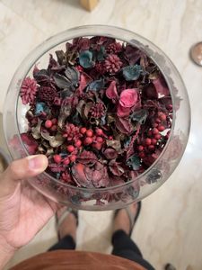 Dried Potpourri in Glass Bowl