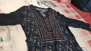 Boho Floral Print Long Sleeve Kurta