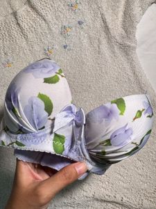 Strapless Floral Print Bra