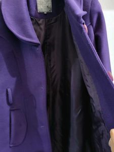 Purple Wool Blend Coat