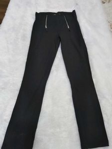 Black Zipper Detail Pants