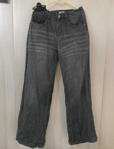 Dark Grey Wide leg Baggy Jeans