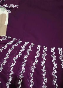 Purple colour embroidery design suit with dupatta