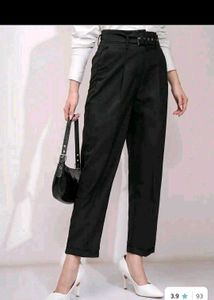 Chic Black Belted Trousers