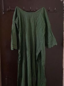 Green Striped Kurta Set with Dupatta