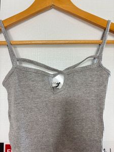 Gray Ribbed Tank Top
