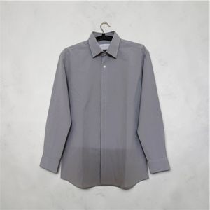 Men's Grey Long Sleeve Button-Up Shirt