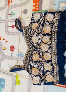 Stunning Navy Blue Embroidered Set