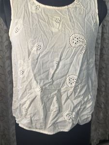 White Eyelet Boho Blouse Top