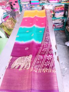 Colorful Ombre Saree with Floral Print