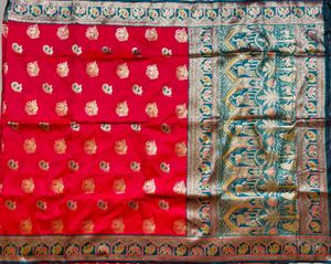 Vibrant Red Banarasi Silk Saree