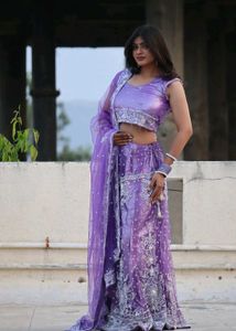 💅Stunning Lavender Sequined Lehenga Choli💅