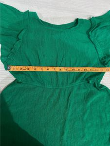 Emerald Green Flutter Sleeve Dress