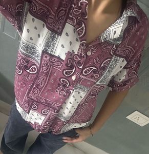 Stylish Bandana Print Short Sleeve Shirt