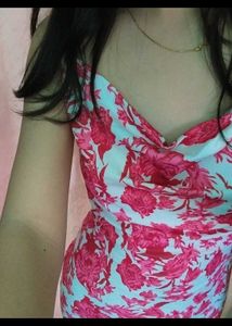 Red Floral Strap Dress