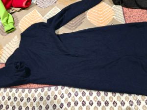 Elegant Navy Blue Dress winter