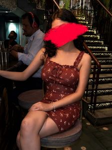 Brown Floral Bodycon Mini Dress