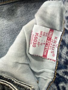 Blue Denim Rolled Hem Shorts