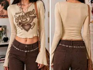 beige color full sleeve y2k savana top