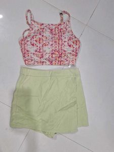 Cute Crop Top and Skort Set