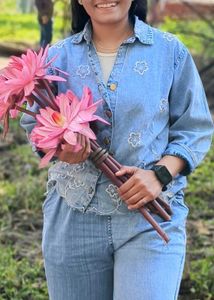 Stylish Light Blue Denim Co-ord Set